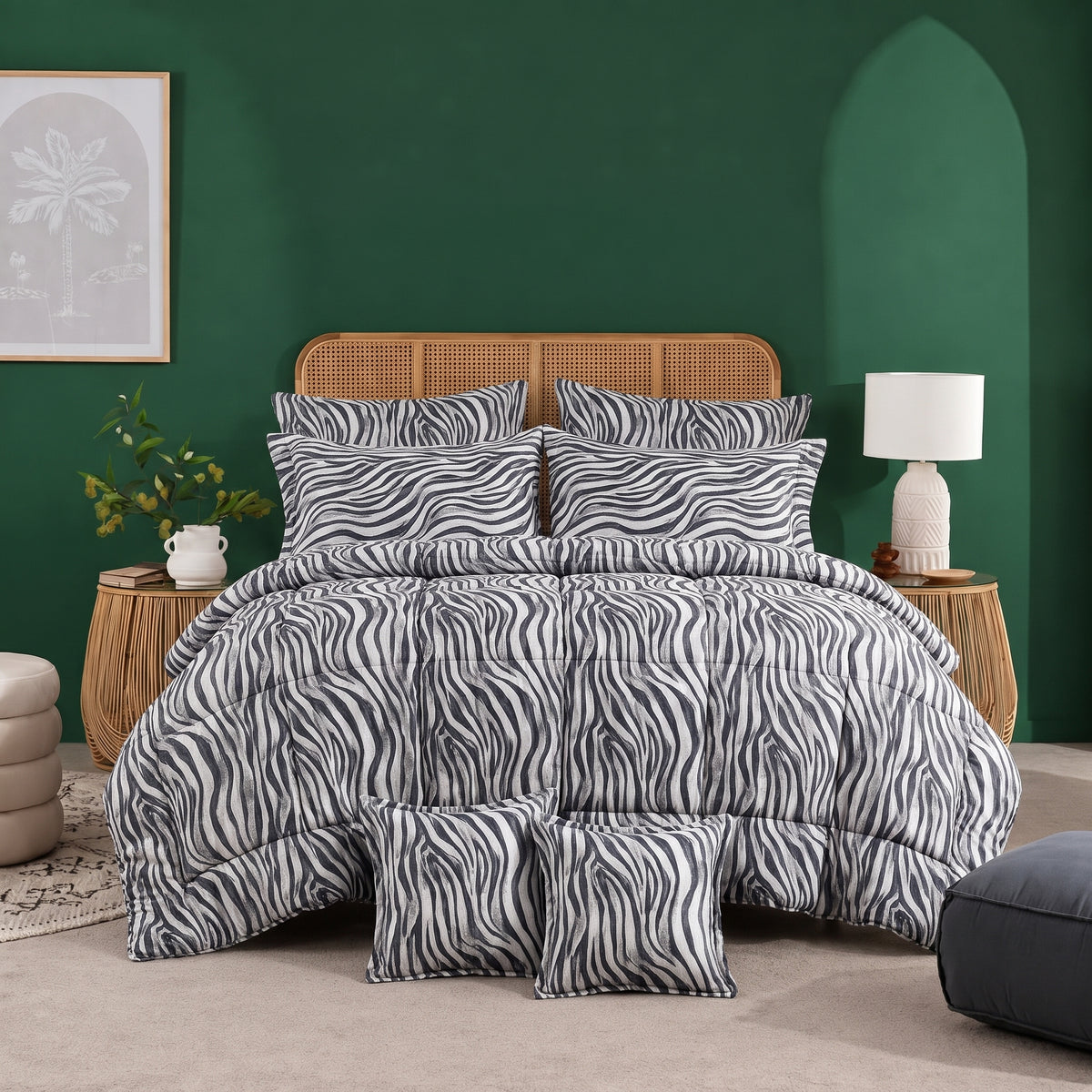 Safari Grid - 8pcs Premium Comforter Set