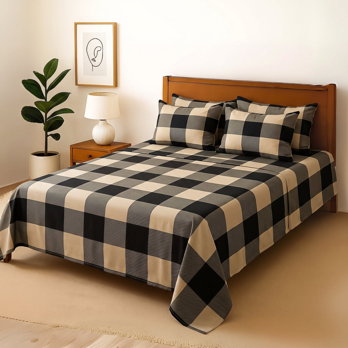 Black Box - Bedsheet With 4 Pillow Covers