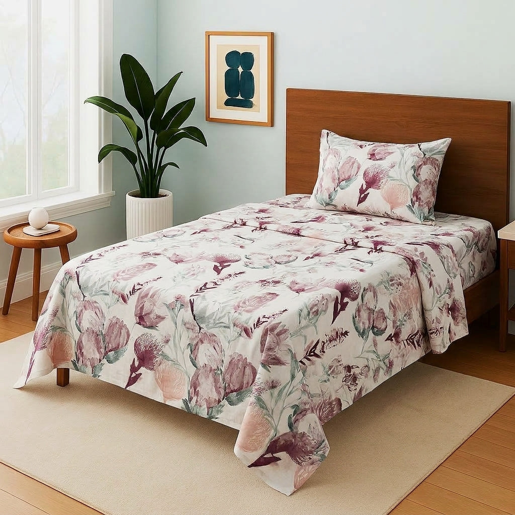 Whispering Protea - Single Bedsheet Set