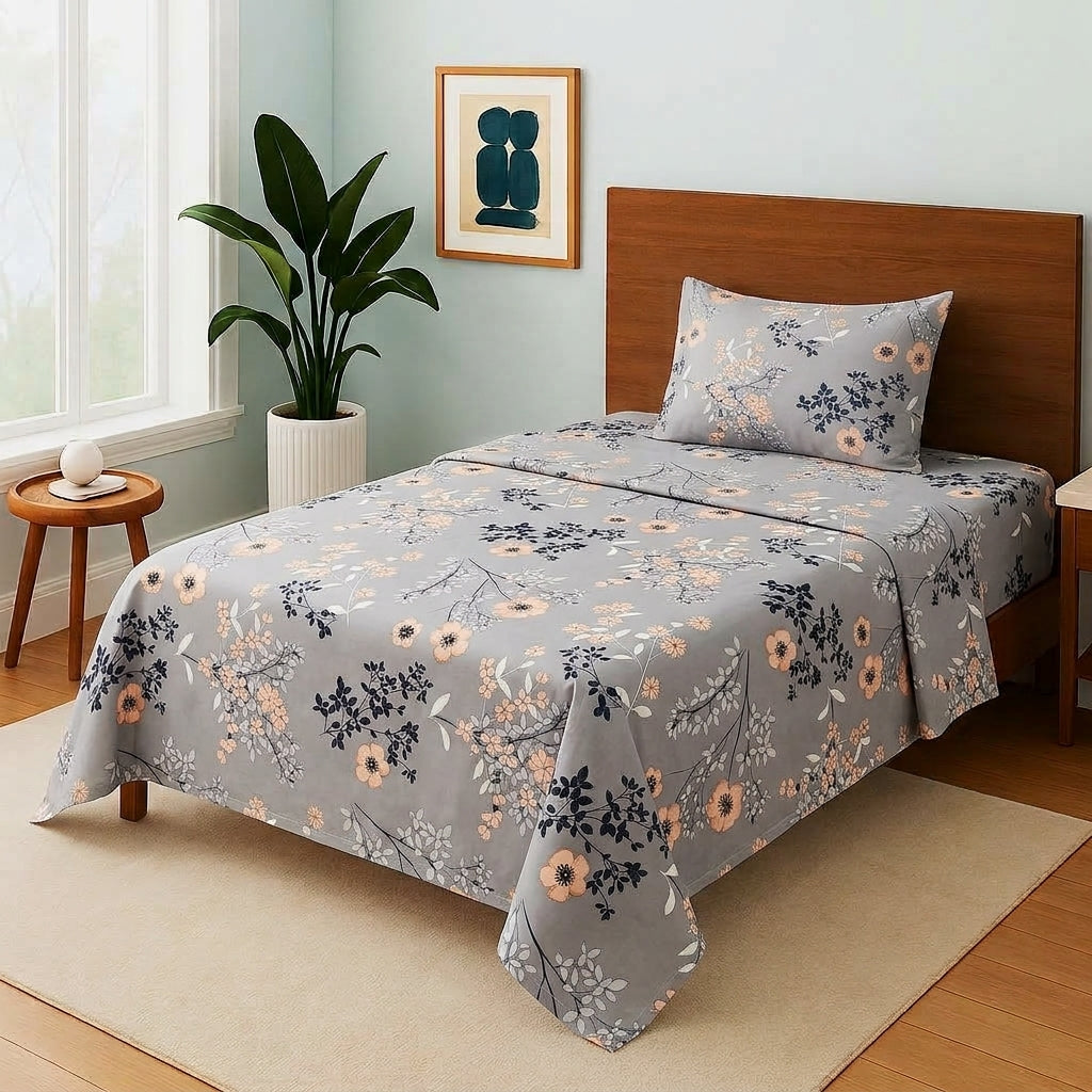 Misty Peach - Single Bedsheet Set