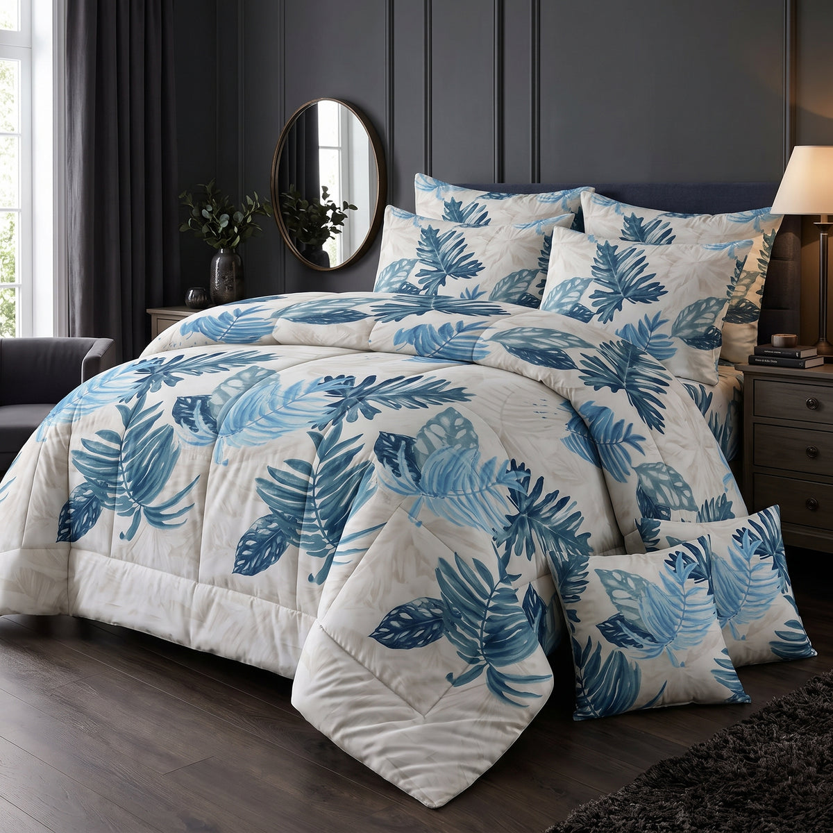 Sapphire Monstera Meadow -8 pcs WINTER RAZAI Set (HEAVY FILLING)