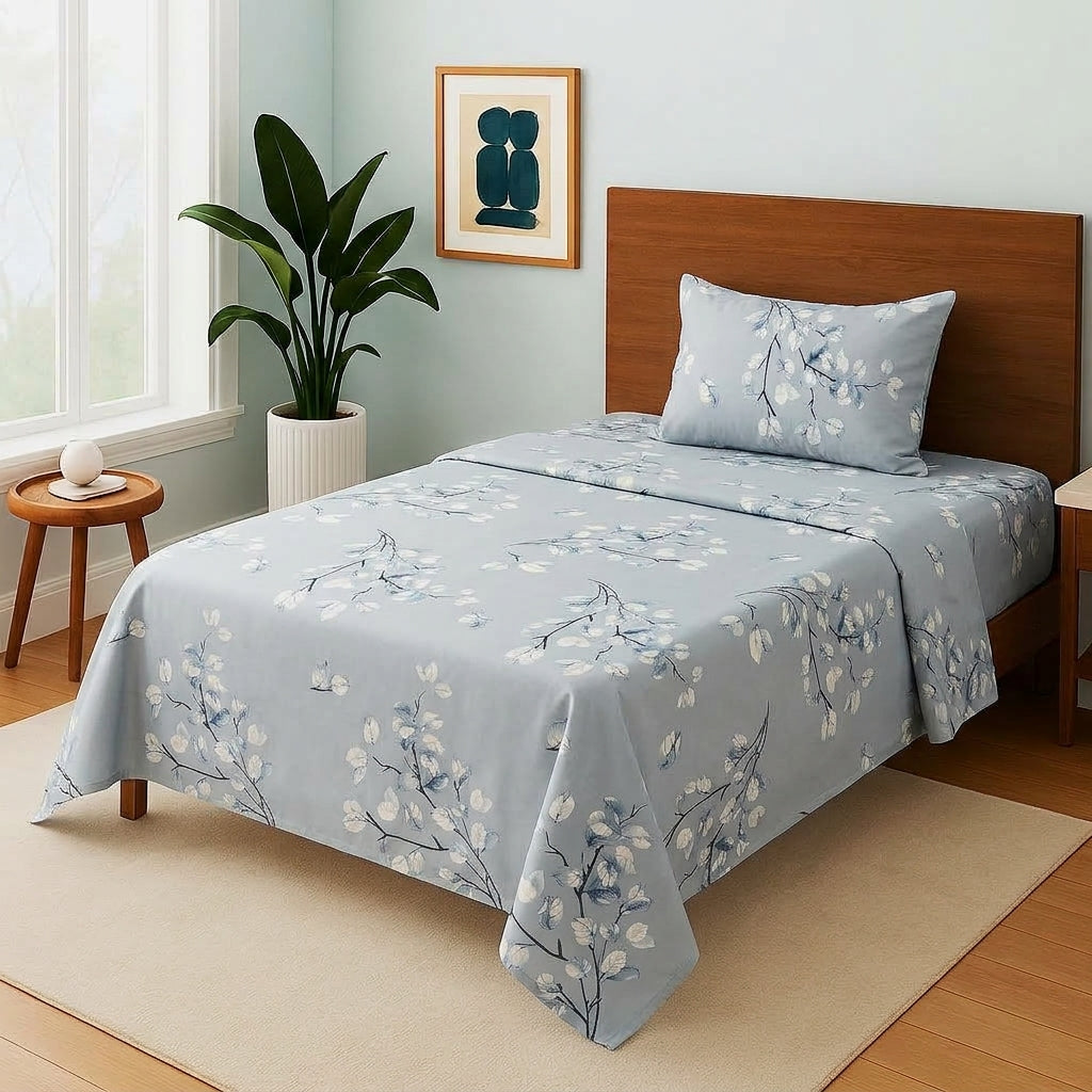 Misty Frost Blossom - Single Bedsheet Set