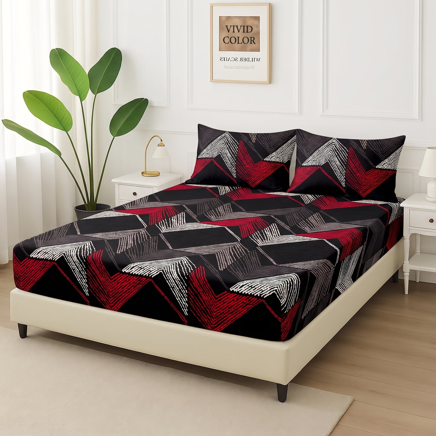 Crimson - Fitted Bedsheet Set