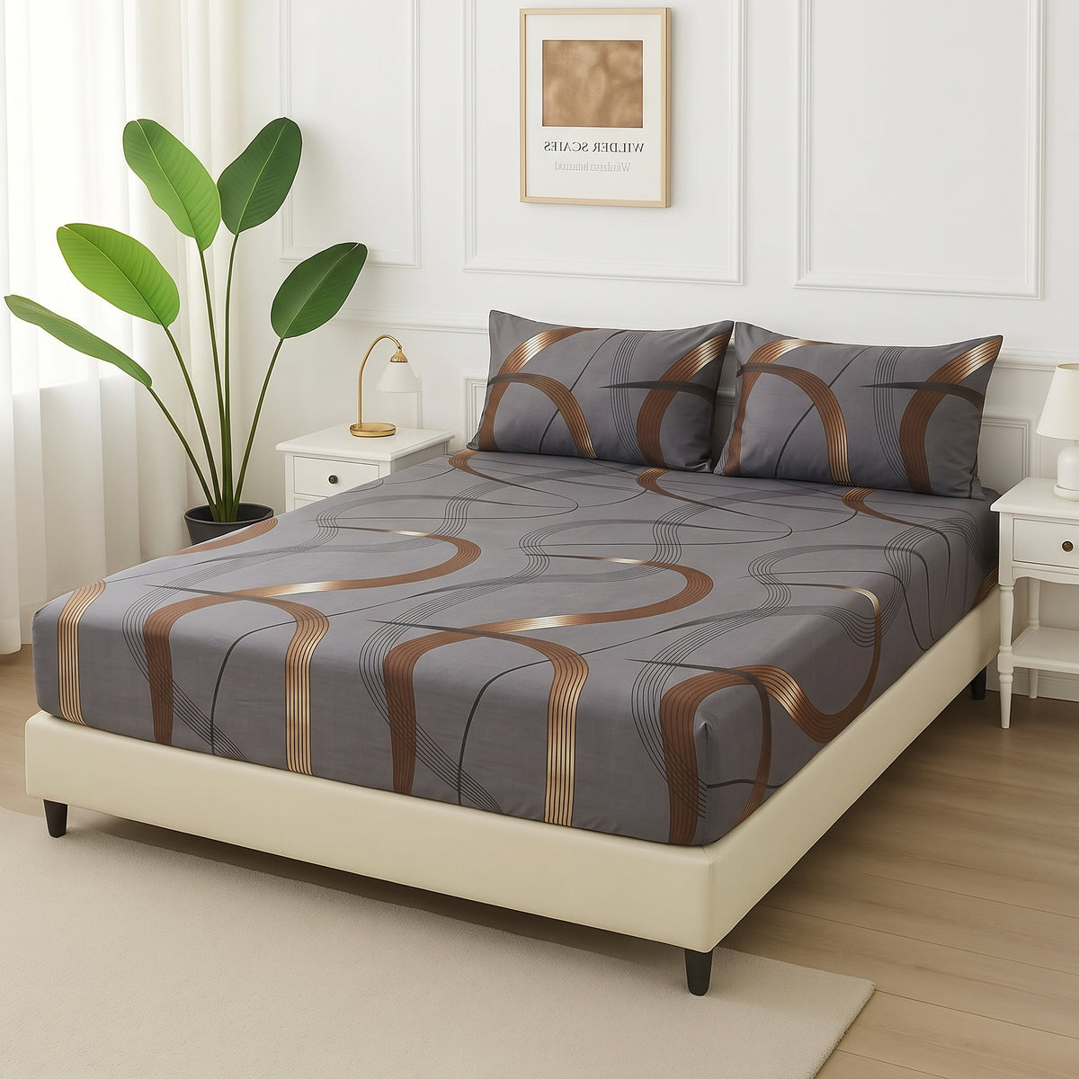 MULTI LINES -Fitted Bedsheet Set