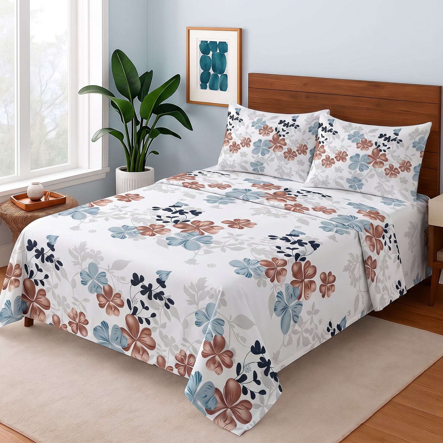 Rust Sky Garden - Bedsheet Set