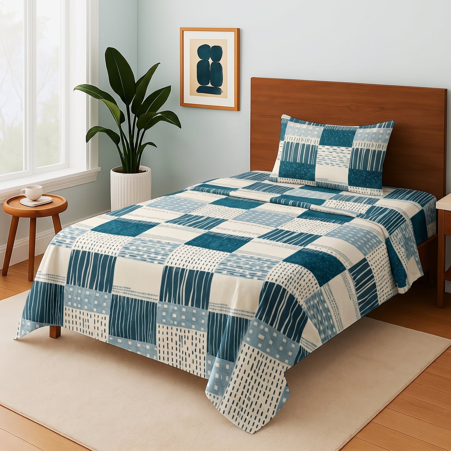 Green Square - Single Bedsheet Set