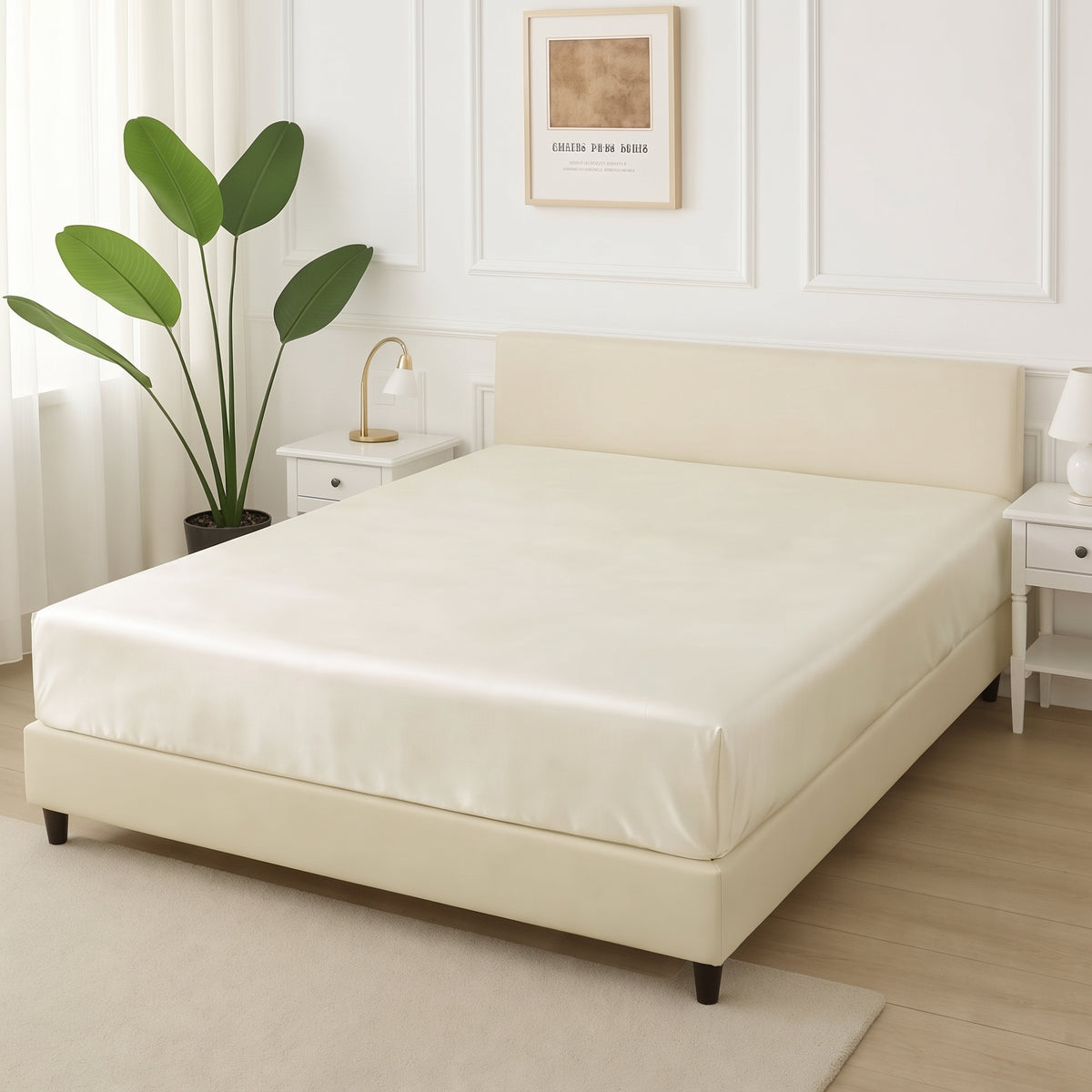 Off white-Silk Only Fitted Sheet