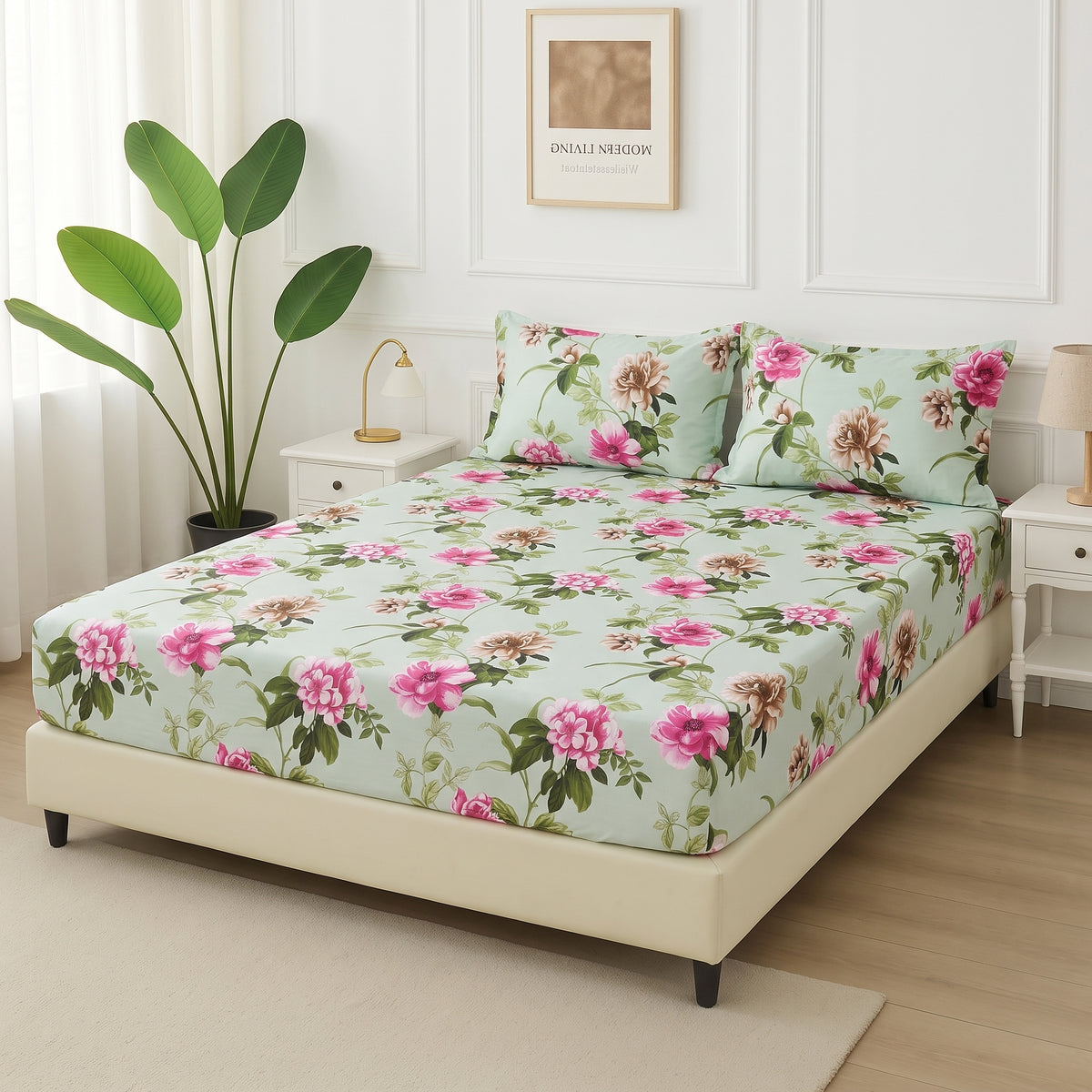 Sage Rose Garden - Fitted Bedsheet Set