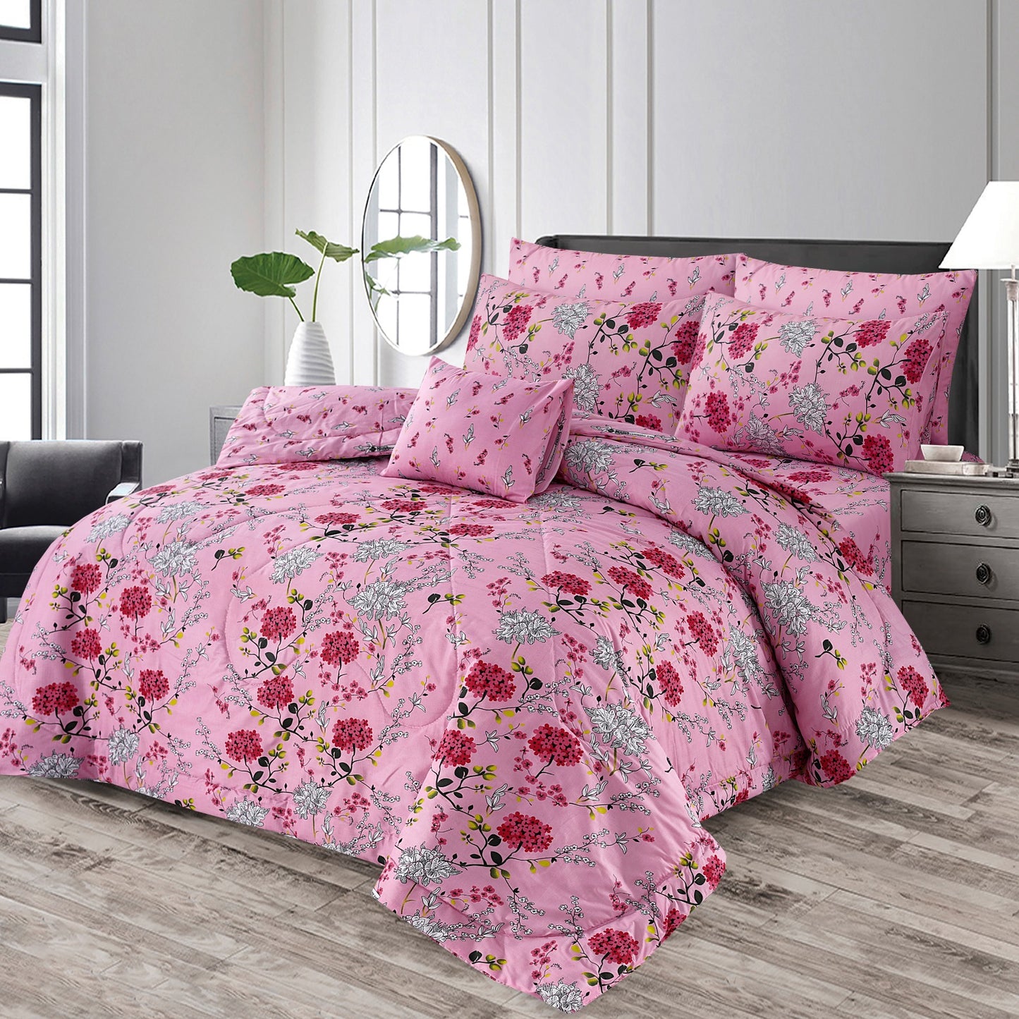 Pinky- 7pcs Summer Comforter Set (Light Filling