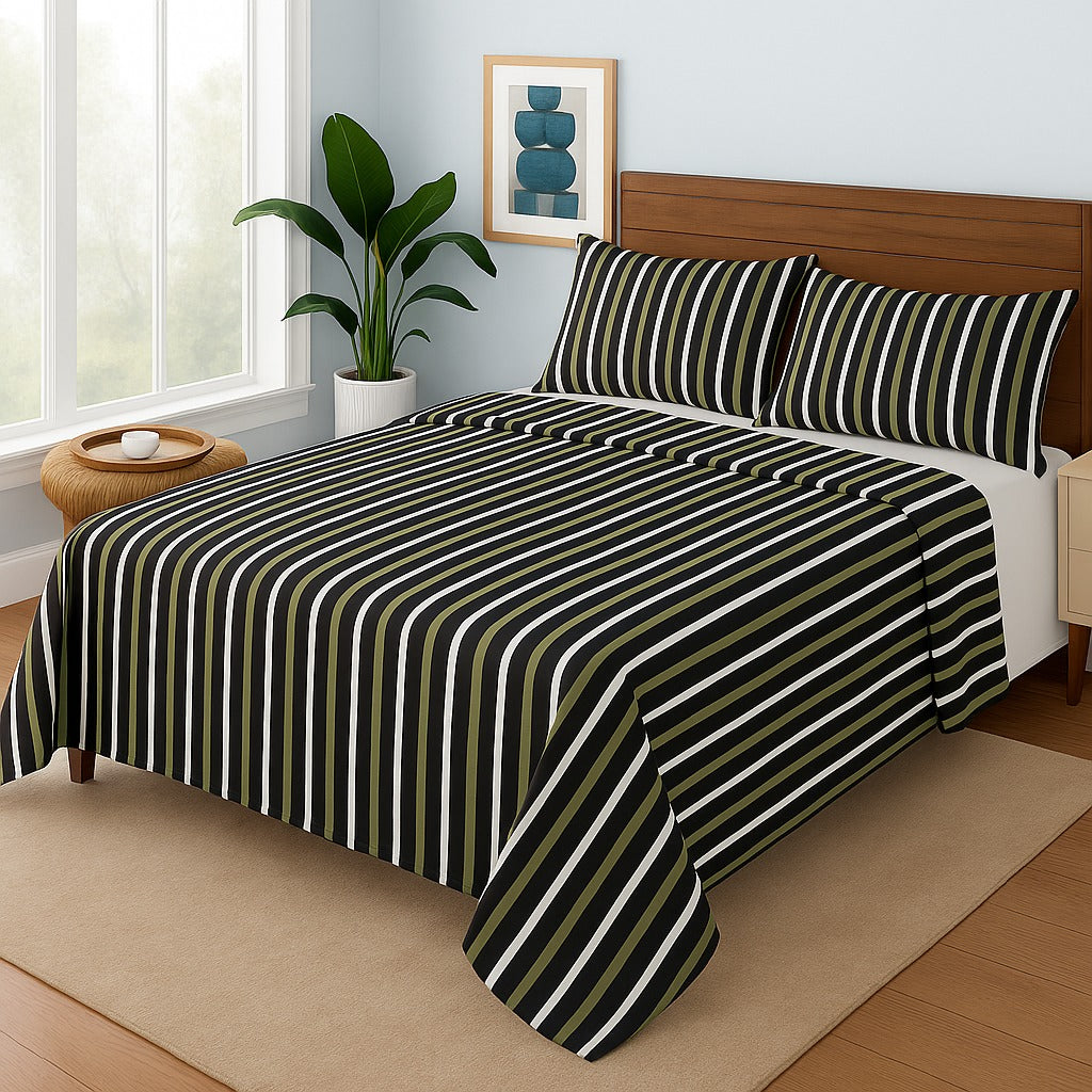BLACK LINES- Bedsheet Set