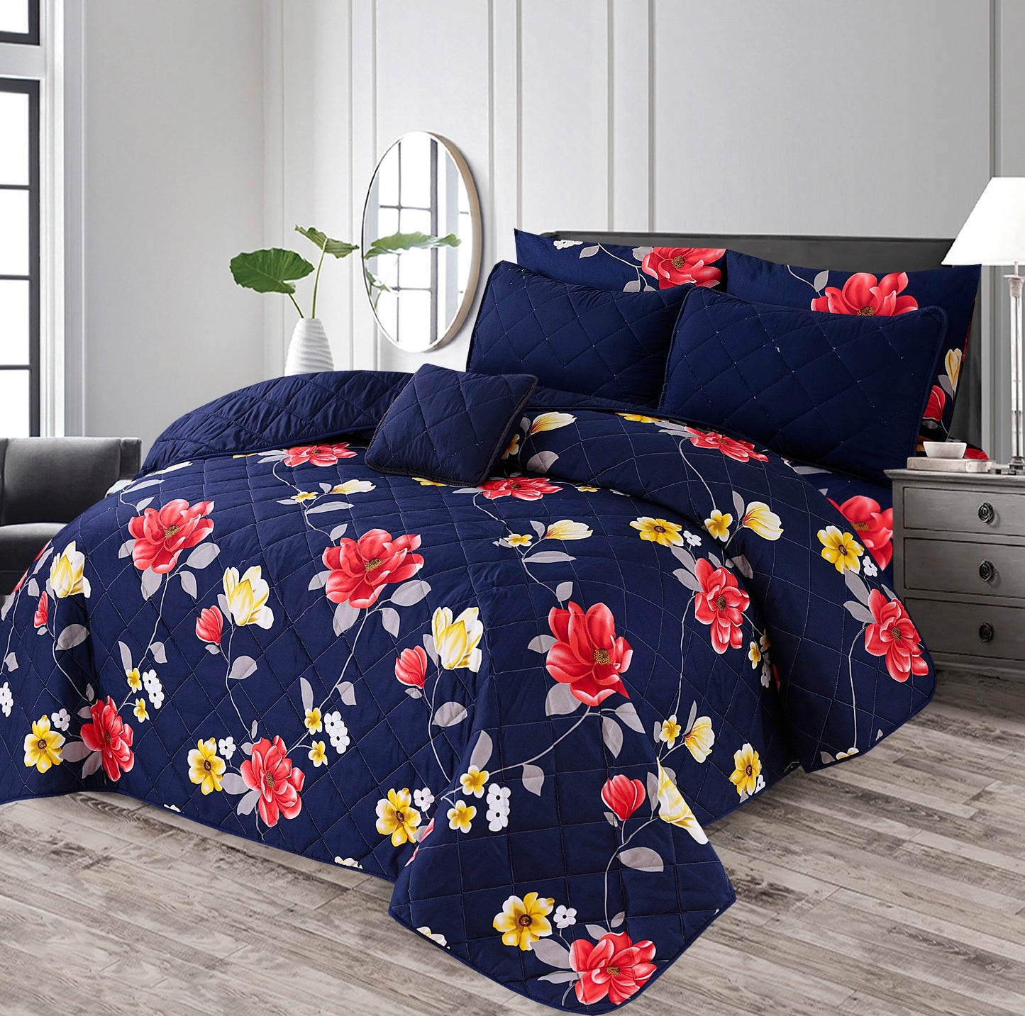 Blue Tehni - 7pcs PREMIUM Summer Comforter Set (Light Filling)
