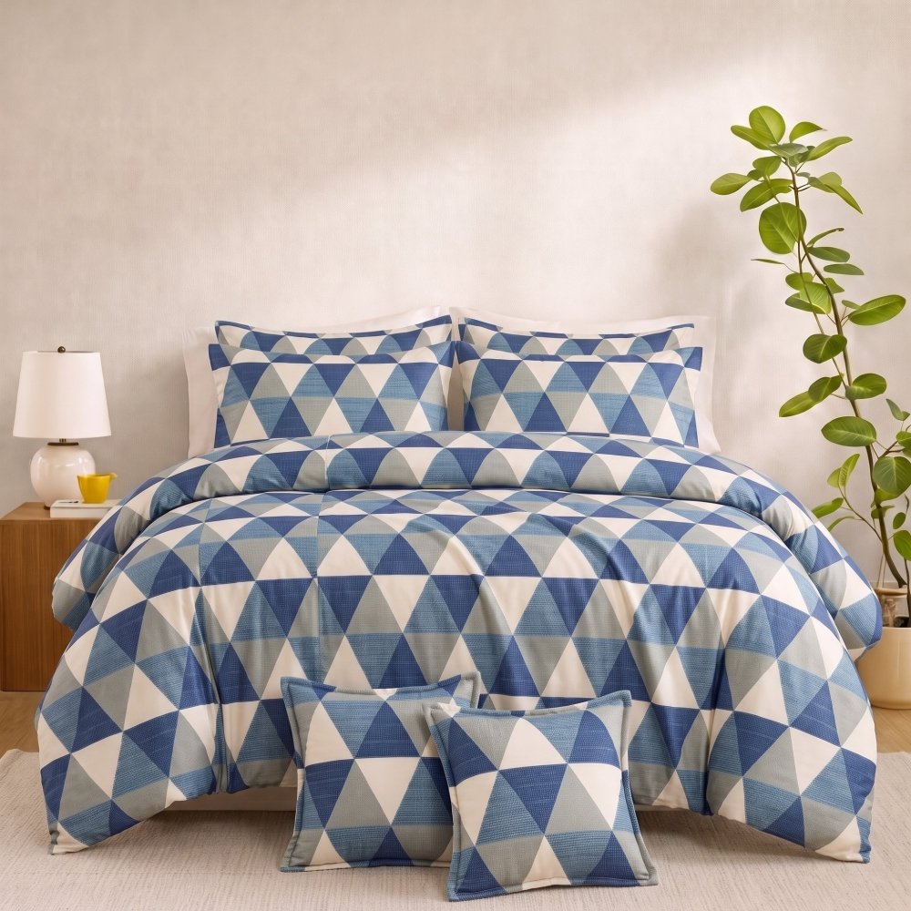 Blue Tukri - 8pcs Quilt Cover Set (Without Filling) - Zaraish.com