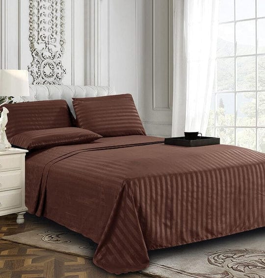 Brown Stripe - Bedsheet Set - Zaraish.com