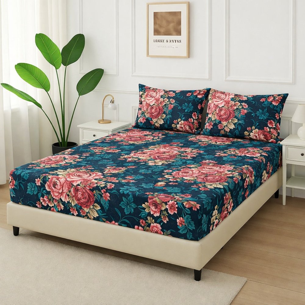 Coral Flower - Fitted Bedsheet Set - Zaraish.com