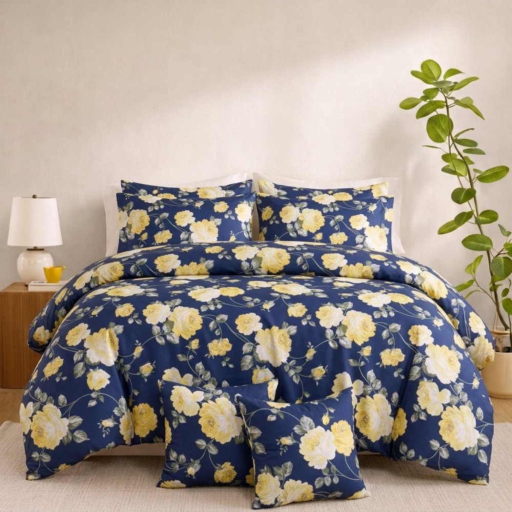 Midnight Marigold - 8pcs Quilt Cover Set (Without Filling) - Zaraish.com