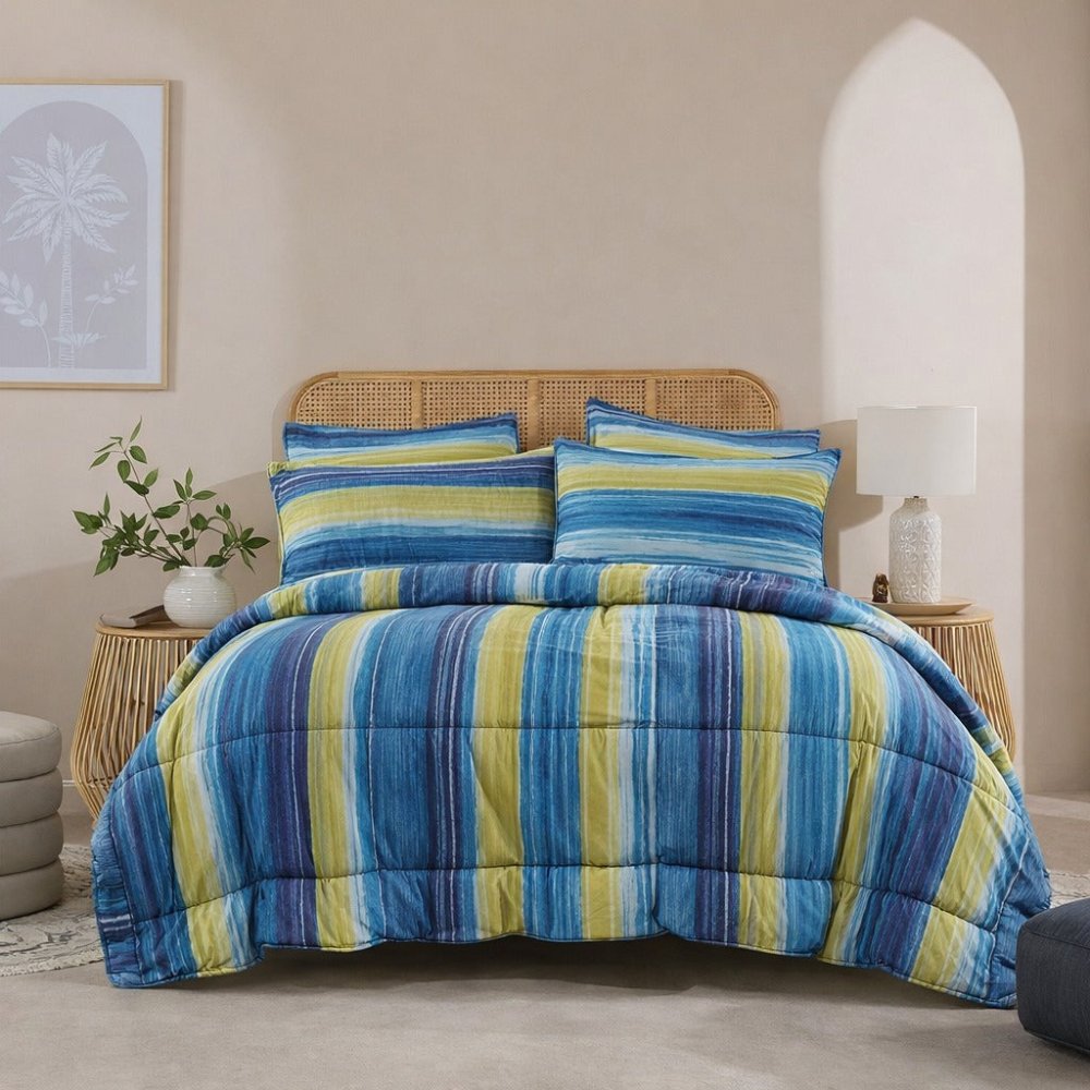 Multiple Lines - 6pcs Premium Comforter Set - Zaraish.com