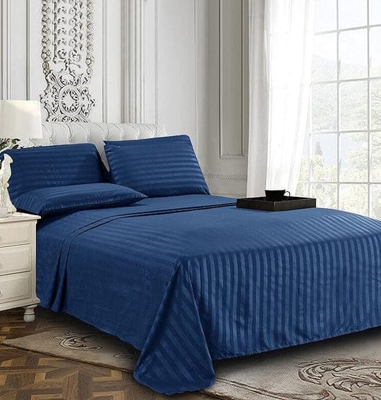Navy Blue Stripe - Bedsheet Set - Zaraish.com