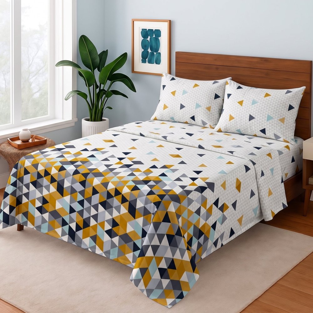 Nordic Geometric Cascade - Bedsheet Set - Zaraish.com