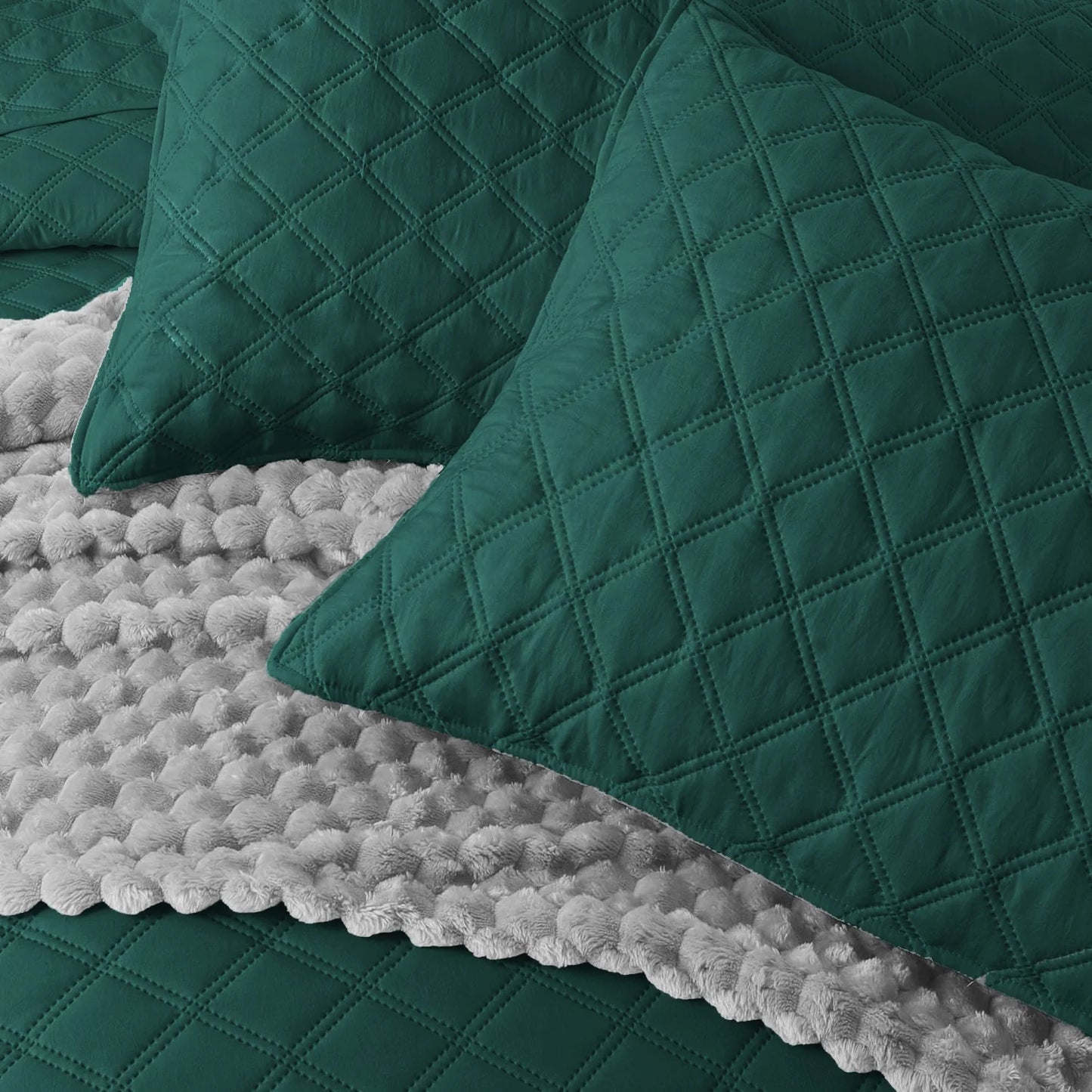 3PCS BEDSPREAD Set (Light Filling) -TEAL