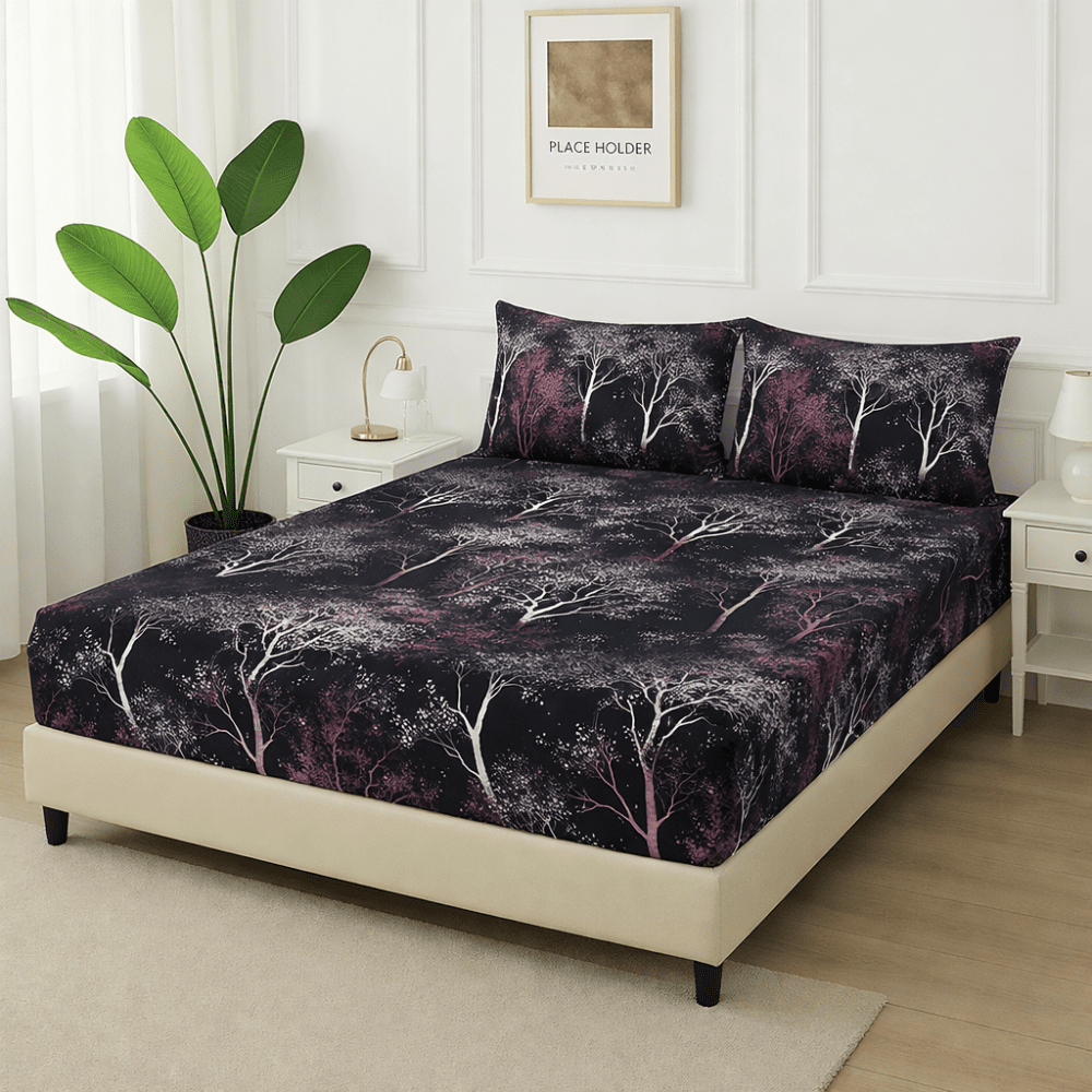 Twilight Tree - Fitted Bedsheet Set - Zaraish.com