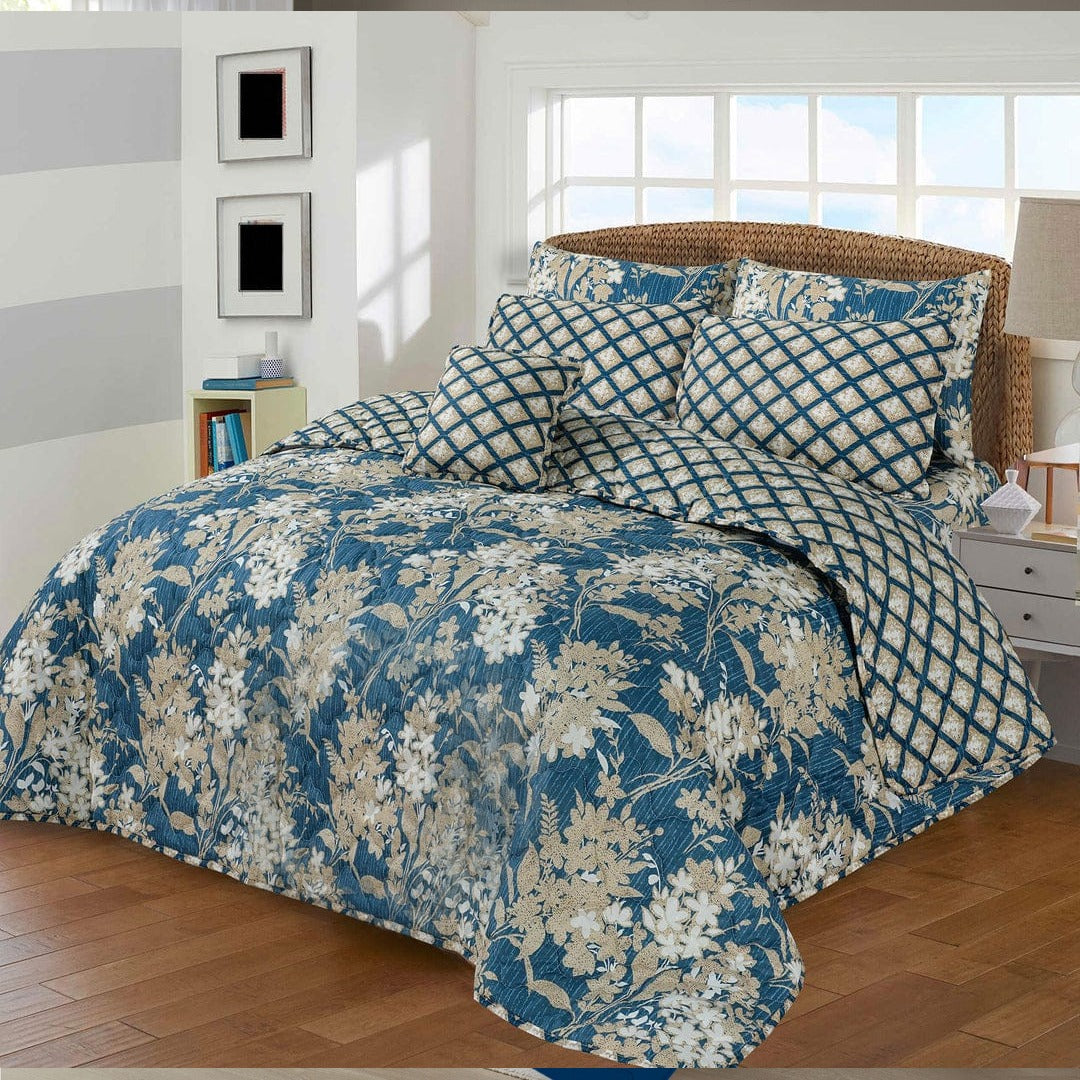 Blue Leaves-Summer Comforter Set (Light Filling)