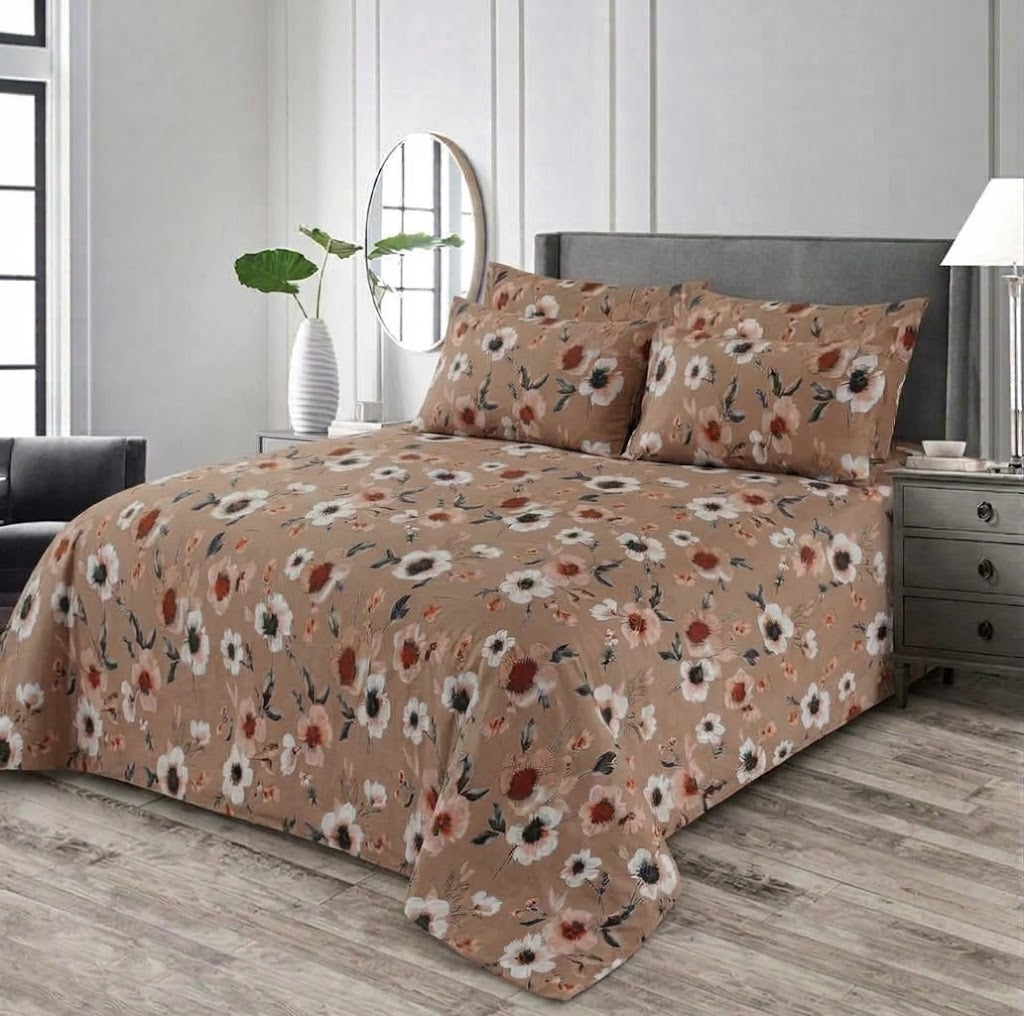 SKIN FLOWER - Bedsheet With 4 Pillow Covers