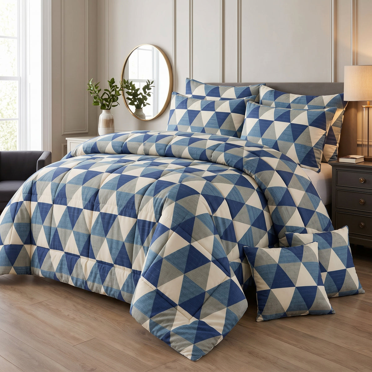 Blue Tukri -8 pcs WINTER RAZAI Set (HEAVY FILLING)