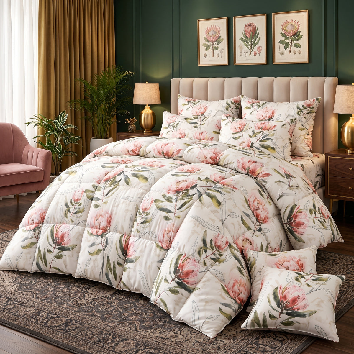Ivory Botanical  -8 pcs WINTER RAZAI Set (HEAVY FILLING)