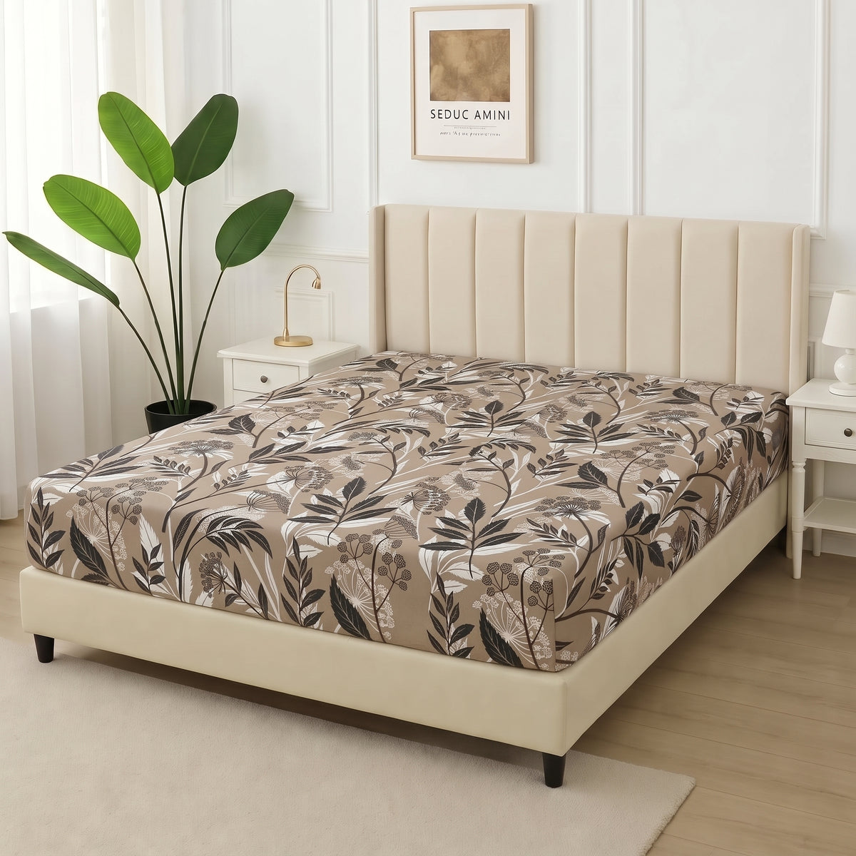 Latte Foliege - Only Fitted Sheet