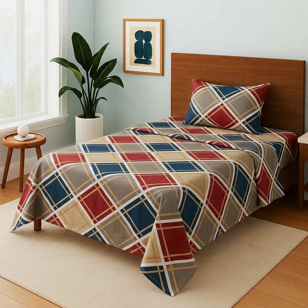 Highland Grid - Single Bedsheet Set