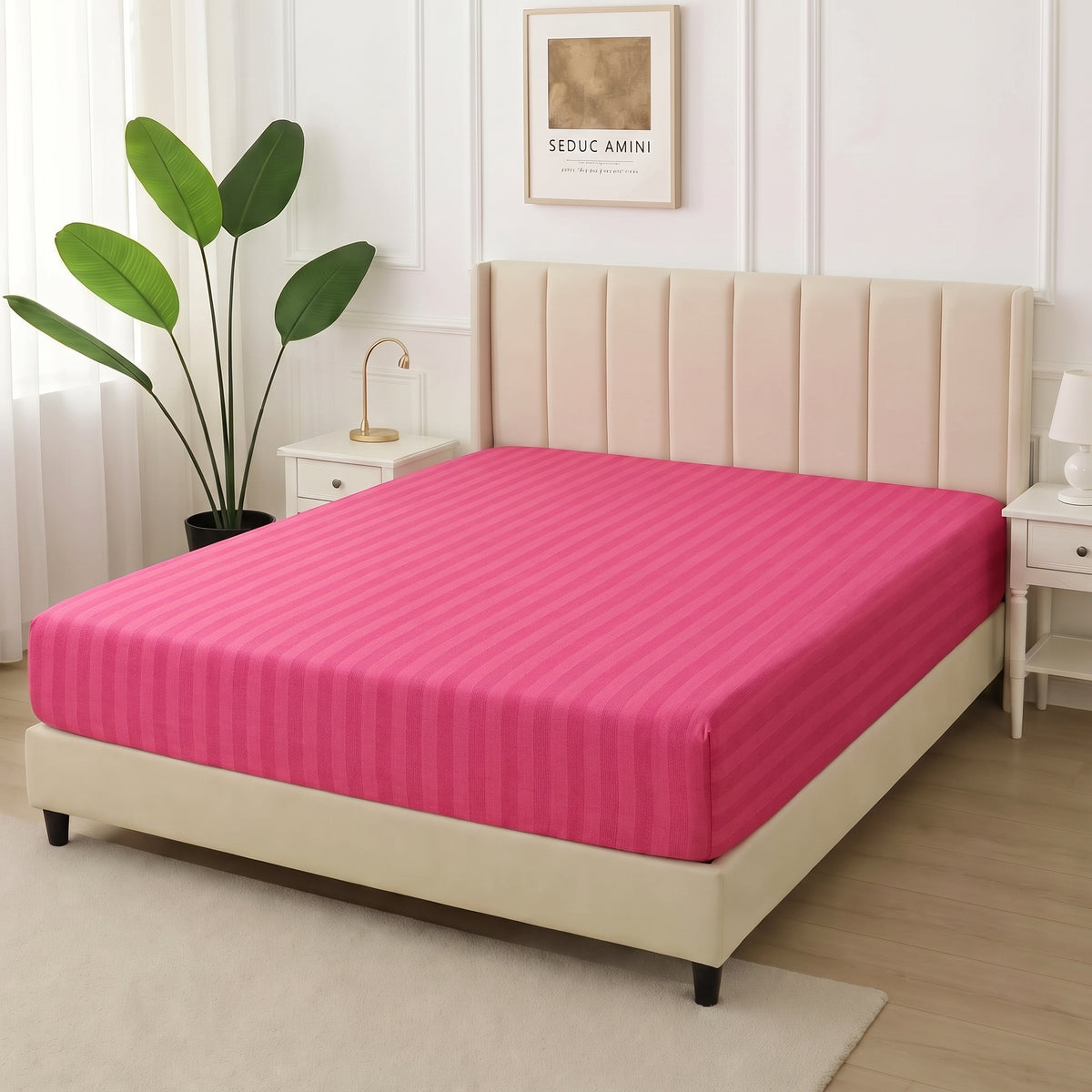 Majenta Stripes -  Only Fitted Sheet