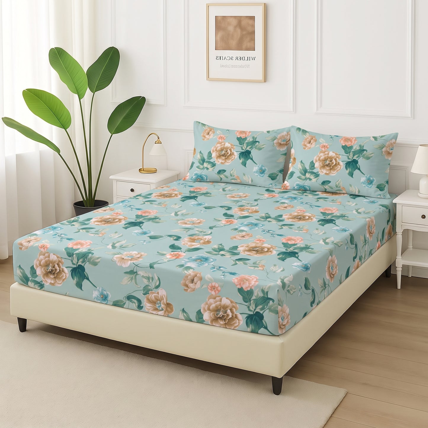 Verdant Bloom - Fitted Bedsheet Set(Copy)