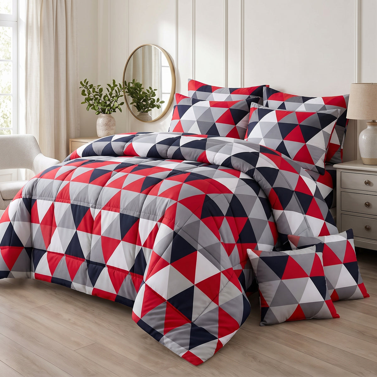Red Tukri - 8 pcs WINTER RAZAI Set (HEAVY FILLING)