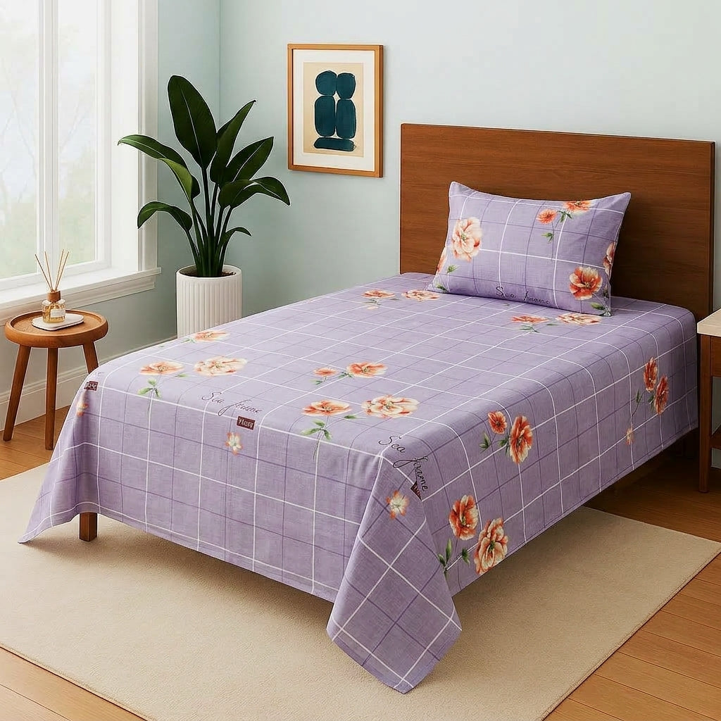 Lilac Lattice Tapestry - Single Bedsheet Set