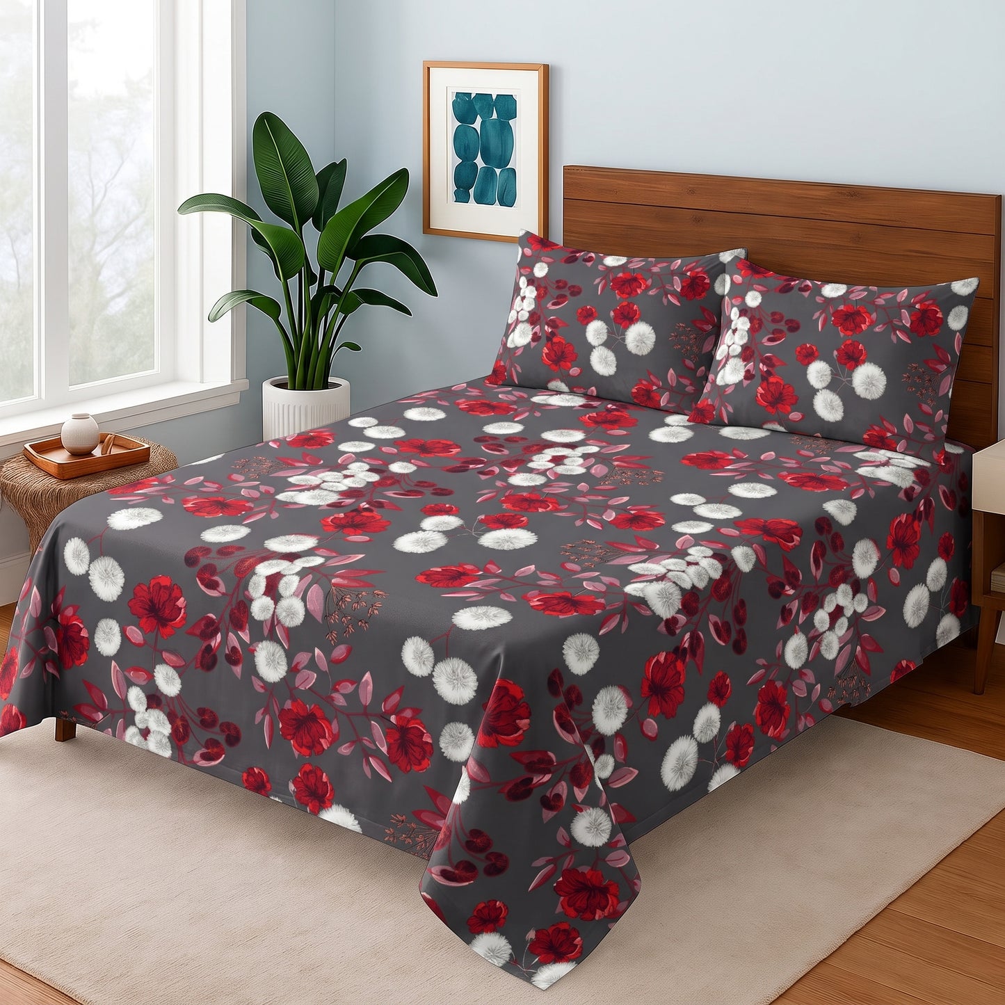 Crimson Dusk - Bedsheet Set