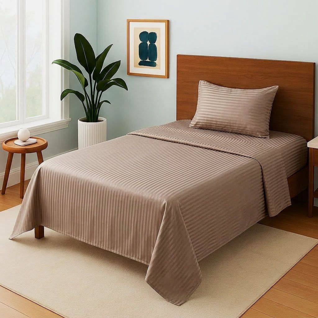 Brown Stripe - Single Bedsheet Set