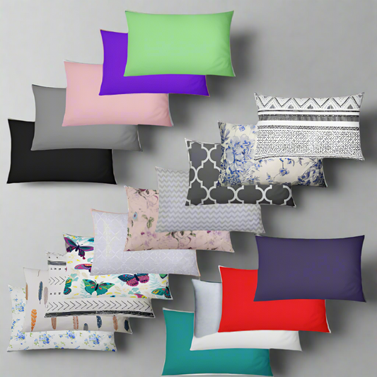 8 Pair (Assorted Design) - Print/Dyed Mix PILLOW COVERS