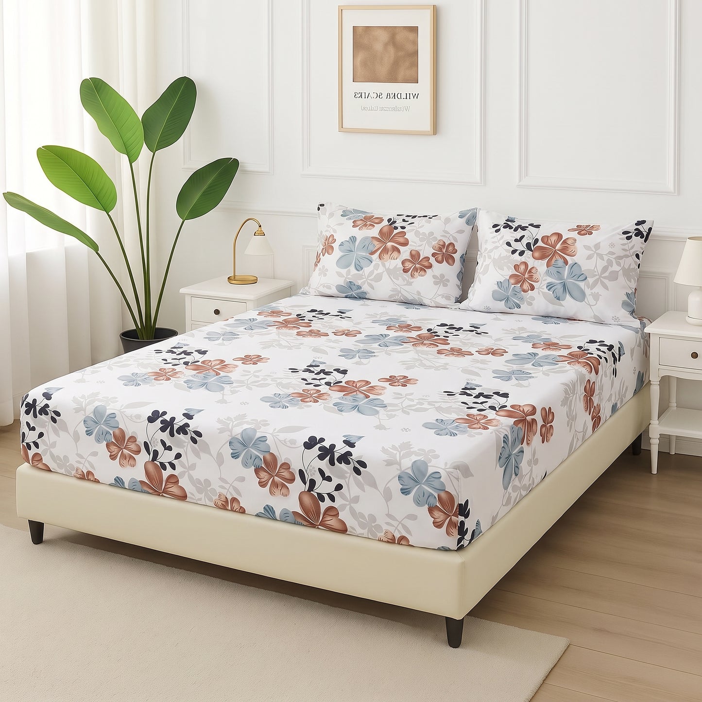 Rust Sky Garden - Fitted Bedsheet Set