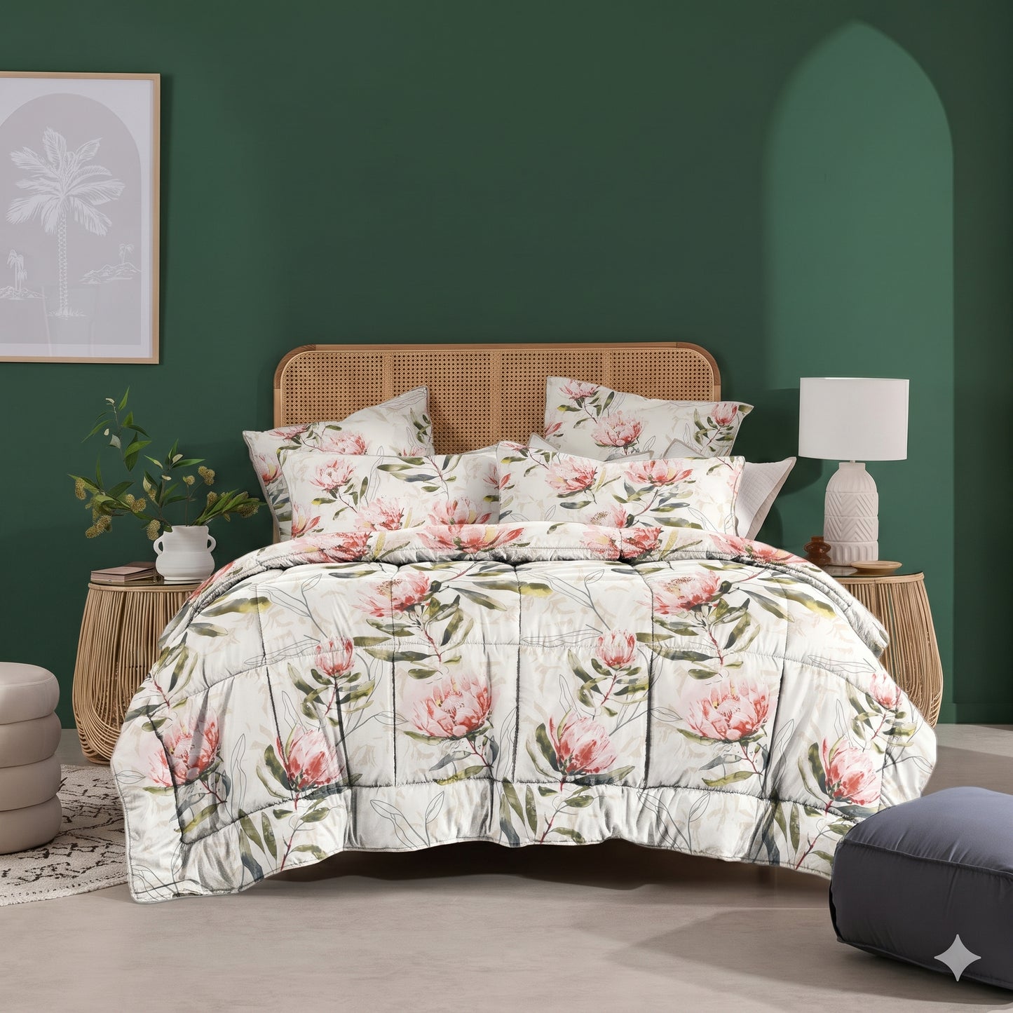 Ivory Botanical - 6pcs Premium Comforter Set