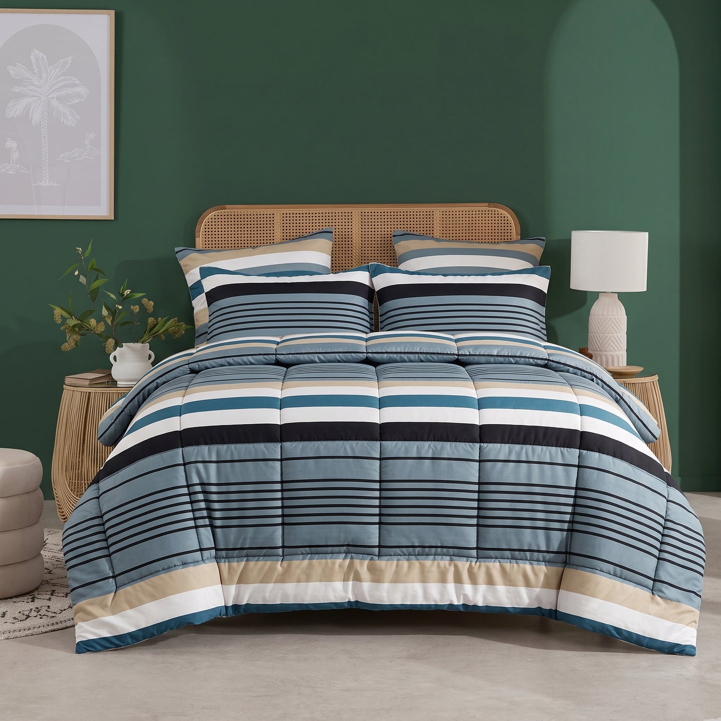 Pacific Multi-Stripe - 6pcs Premium Comforter Set