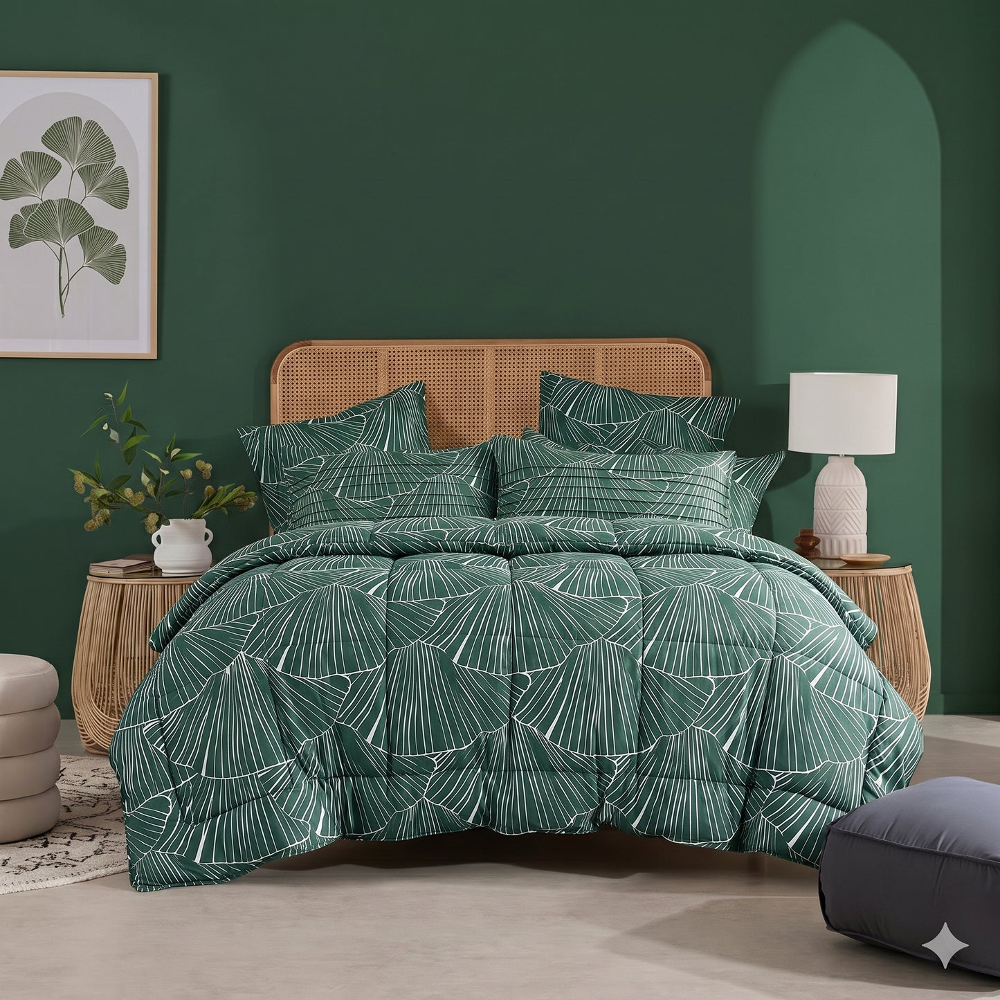 Verdant Fan - 6pcs Premium Comforter Set