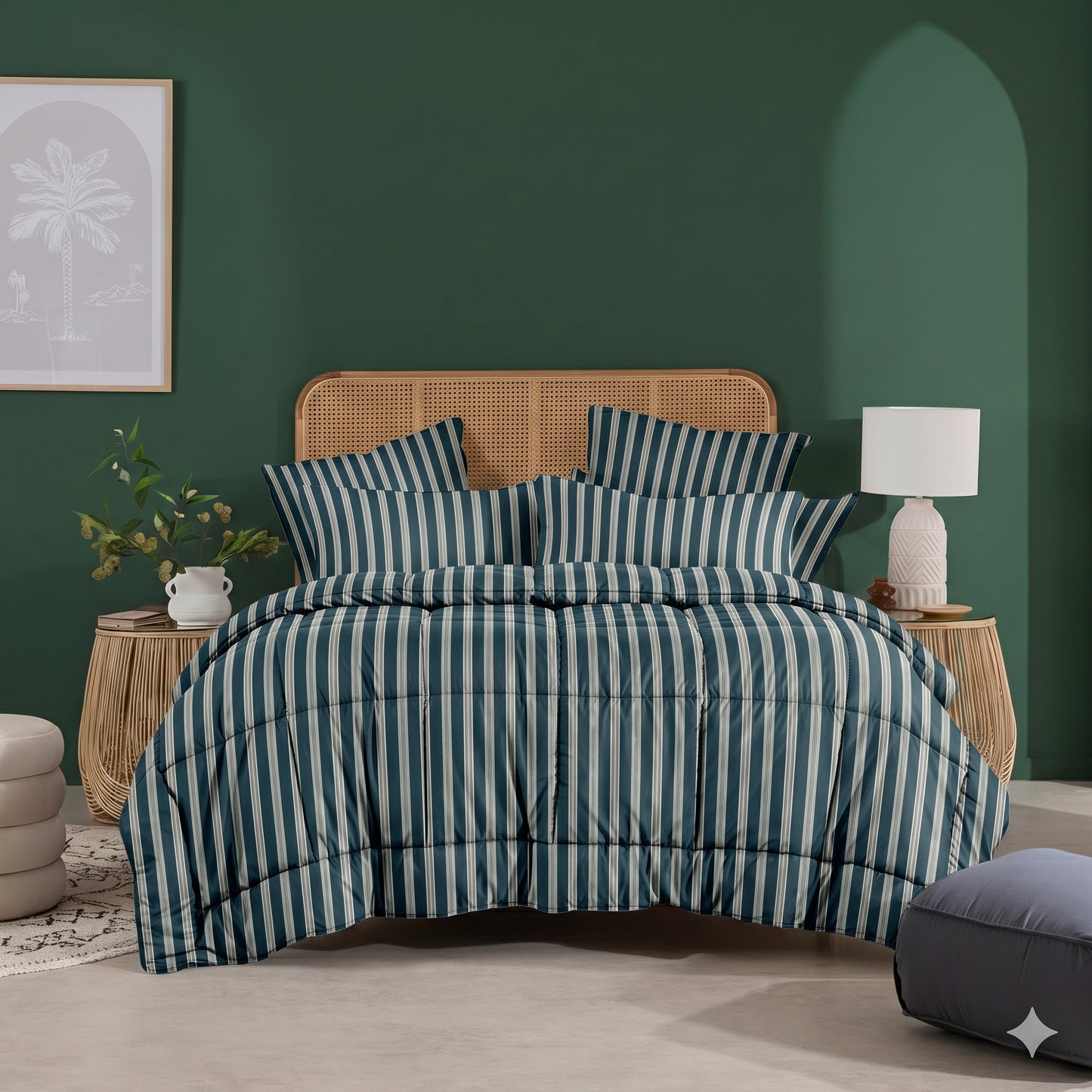 The Modern Pinstripe - 6pcs Premium Comforter Set
