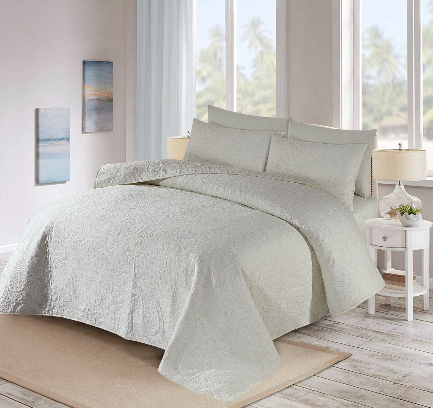 6pcs BEDSPREAD Set (Light Filling) - Off White