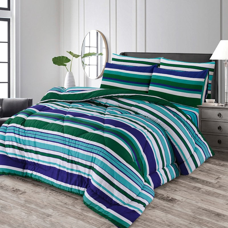 Premium 6pcs Comforter set - Multi Stripe