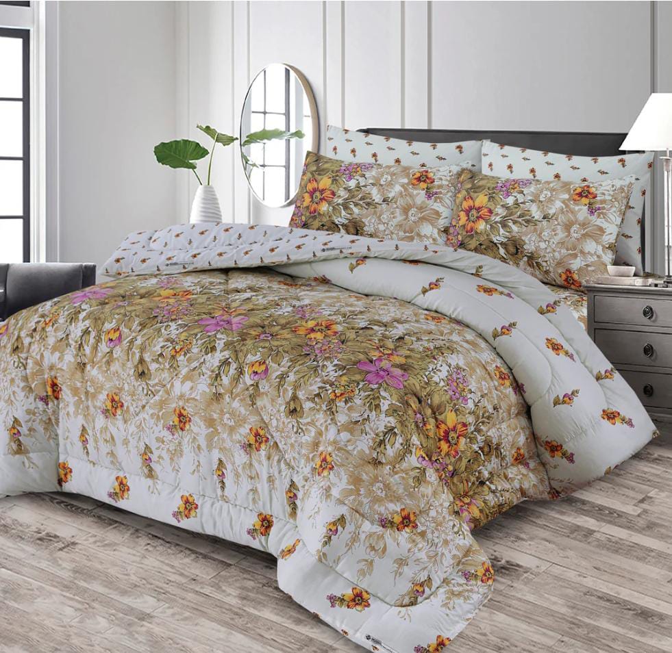 6pcs Summer Comforter Set ( LIGHT FILLING) - White Bush