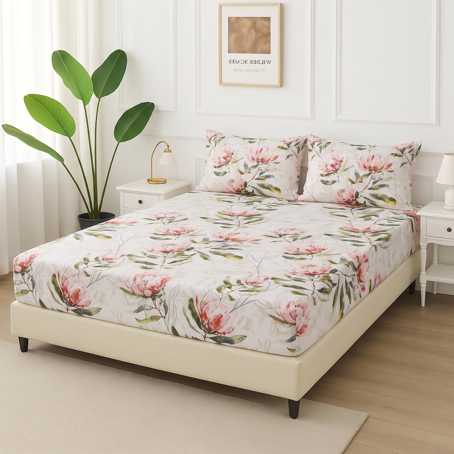 Ivory Botanical - Fitted Bedsheet Set(Copy)