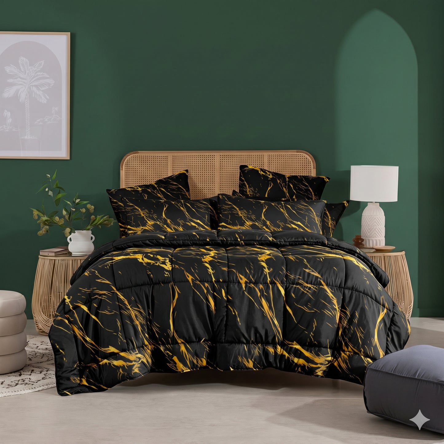 Midnight Vein - 6pcs Premium Comforter Set