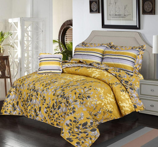 Yellow Tulip-6pcs Summer Comforter Set (Light Filling)