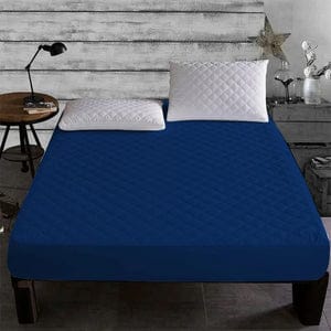 Quilted Waterproof Mattress Protector (Navy Blue)