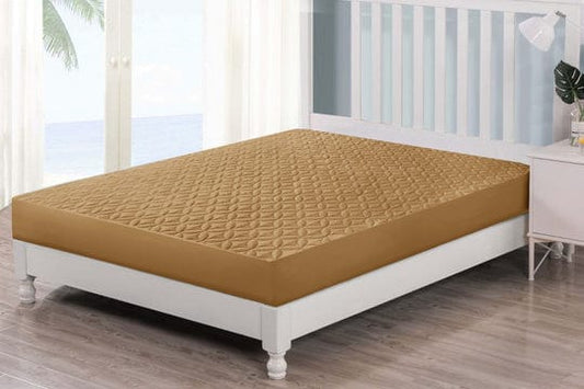 Quilted Waterproof Mattress Protector- Beige